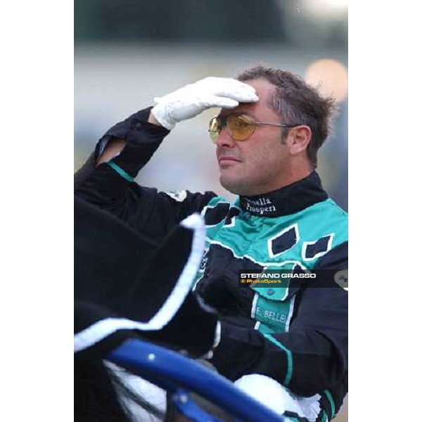 77° Derby Italiano del Trotto close up for Enrico Bellei winner with Echò dei Veltri of the77° Derby Italiano del Trotto Rome, 10th october 2004 ph. Stefano Grasso