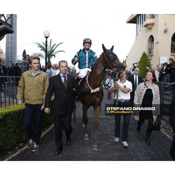 Umberto Rispoli and Aoife Alainn and his connection after winning the Premio Lydia Tesio Rome, Capannelle racetrack 24th oct. 2010 ph. Stefano Grasso