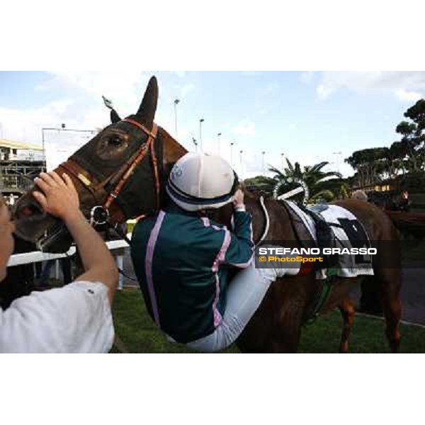 Umberto Rispoli and Aoife Alainn after winning the Premio Lydia Tesio Rome, Capannelle racetrack 24th oct. 2010 ph. Stefano Grasso