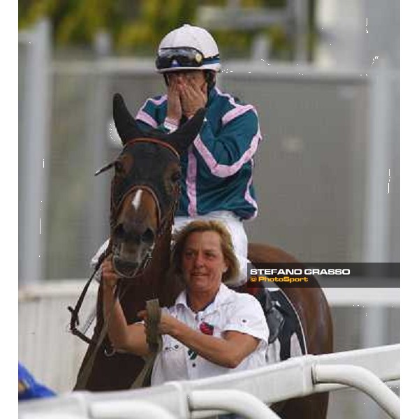 Umberto Rispoli on Aoife Alain after winning he Premio Lydia Tesio Rome, Capannelle racetrack 24th oct. 2010 ph. Stefano Grasso