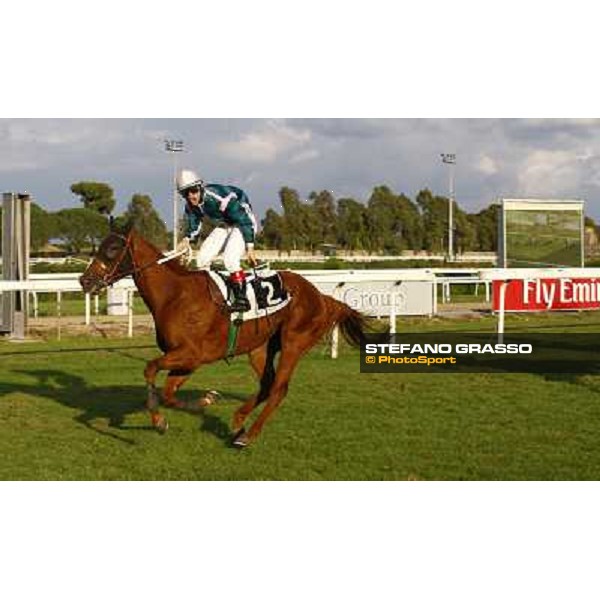 Umberto Rispoli on Aoife Alainn triumph on the post of the Premio Lydia Tesio Rome, Capannelle racetrack 24th oct. 2010 ph. Stefano Grasso