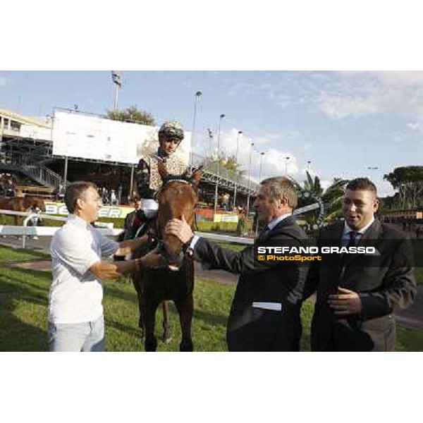 Dario Vargiu on Frankenstein wins the Premio Conte Felice Scheibler Rome, Capanelle racetrack, 24th oct. 2010 ph. Stefano Grasso