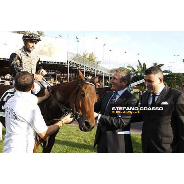 Dario Vargiu on Frankenstein wins the Premio Conte Felice Scheibler Rome, Capanelle racetrack, 24th oct. 2010 ph. Stefano Grasso