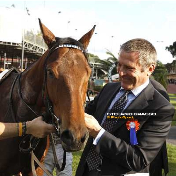 Dario Vargiu on Frankenstein wins the Premio Conte Felice Scheibler Rome, Capanelle racetrack, 24th oct. 2010 ph. Stefano Grasso