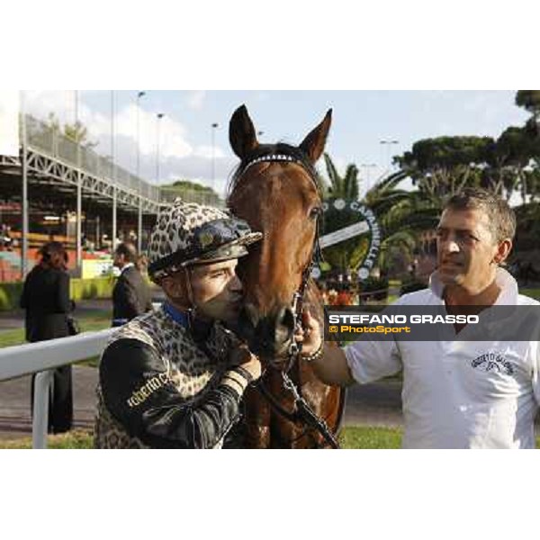 Dario Vargiu on Frankenstein wins the Premio Conte Felice Scheibler Rome, Capanelle racetrack, 24th oct. 2010 ph. Stefano Grasso