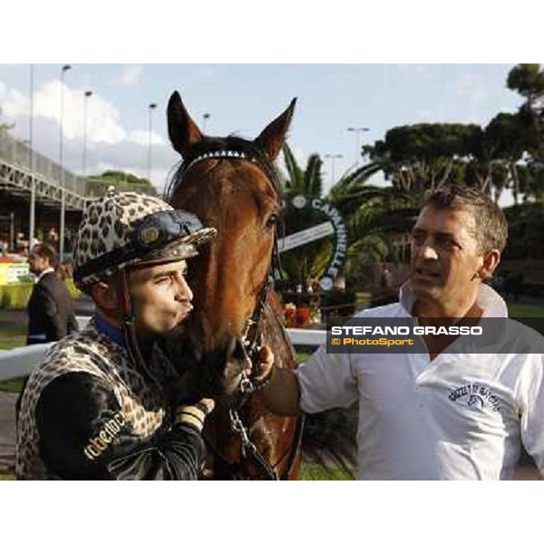 Dario Vargiu on Frankenstein wins the Premio Conte Felice Scheibler Rome, Capanelle racetrack, 24th oct. 2010 ph. Stefano Grasso