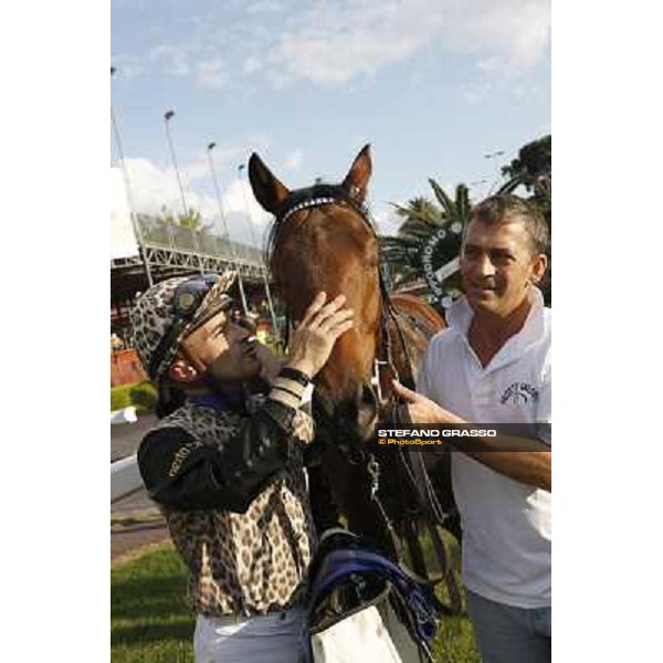 Dario Vargiu on Frankenstein wins the Premio Conte Felice Scheibler Rome, Capanelle racetrack, 24th oct. 2010 ph. Stefano Grasso