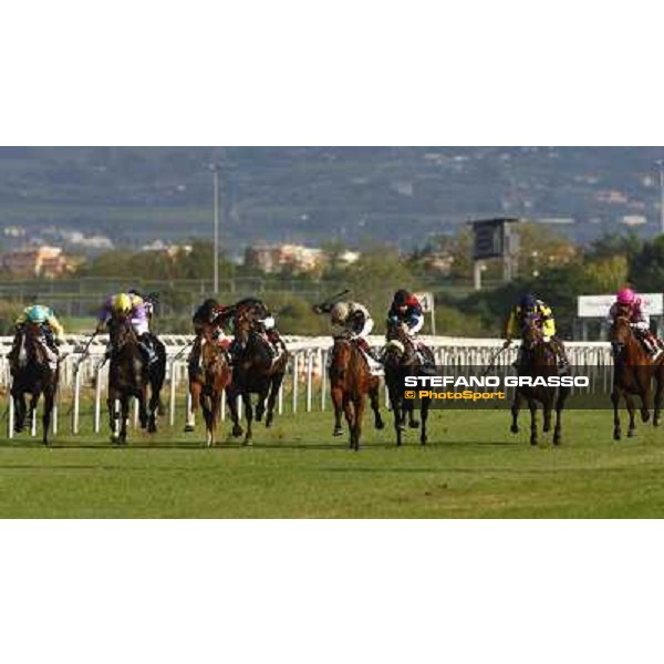 Dario Vargiu on Frankenstein wins the Premio Conte Felice Scheibler Rome, Capanelle racetrack, 24th oct. 2010 ph. Stefano Grasso