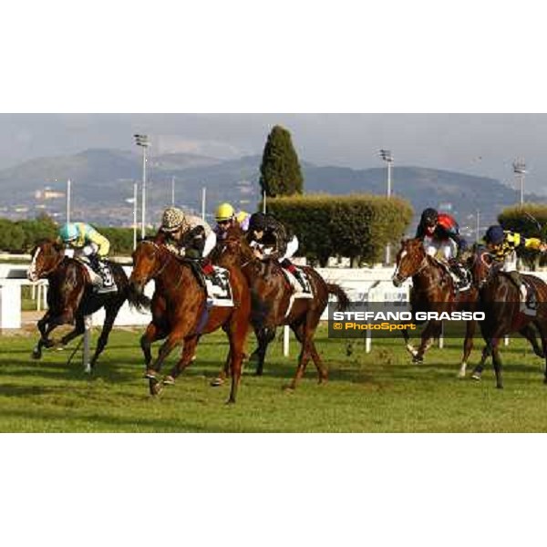 Dario Vargiu on Frankenstein wins the Premio Conte Felice Scheibler Rome, Capanelle racetrack, 24th oct. 2010 ph. Stefano Grasso