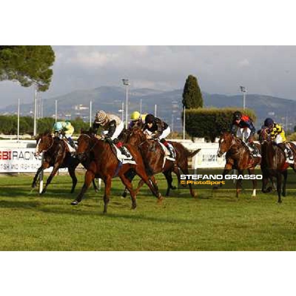 Dario Vargiu on Frankenstein wins the Premio Conte Felice Scheibler Rome, Capanelle racetrack, 24th oct. 2010 ph. Stefano Grasso