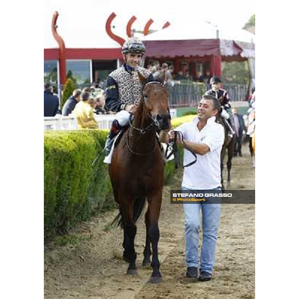 Dario Vargiu on Frankenstein wins the Premio Conte Felice Scheibler Rome, Capanelle racetrack, 24th oct. 2010 ph. Stefano Grasso