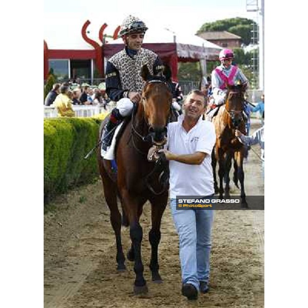 Dario Vargiu on Frankenstein wins the Premio Conte Felice Scheibler Rome, Capanelle racetrack, 24th oct. 2010 ph. Stefano Grasso