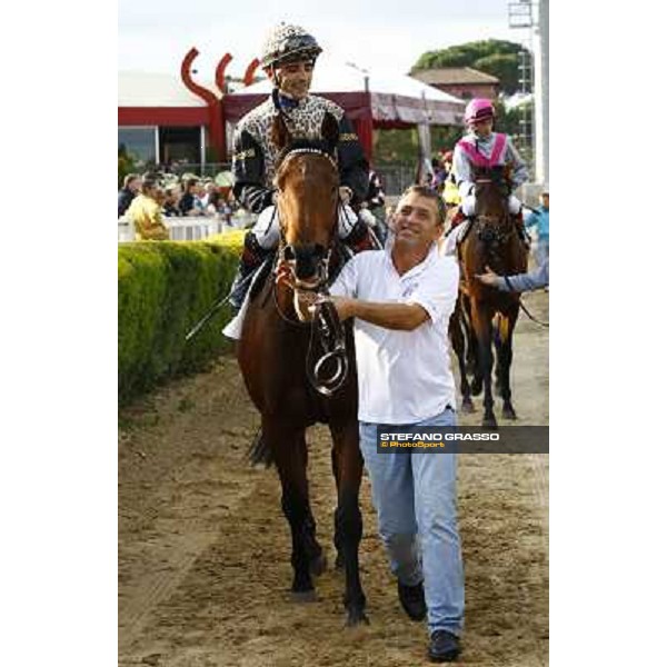 Dario Vargiu on Frankenstein wins the Premio Conte Felice Scheibler Rome, Capanelle racetrack, 24th oct. 2010 ph. Stefano Grasso