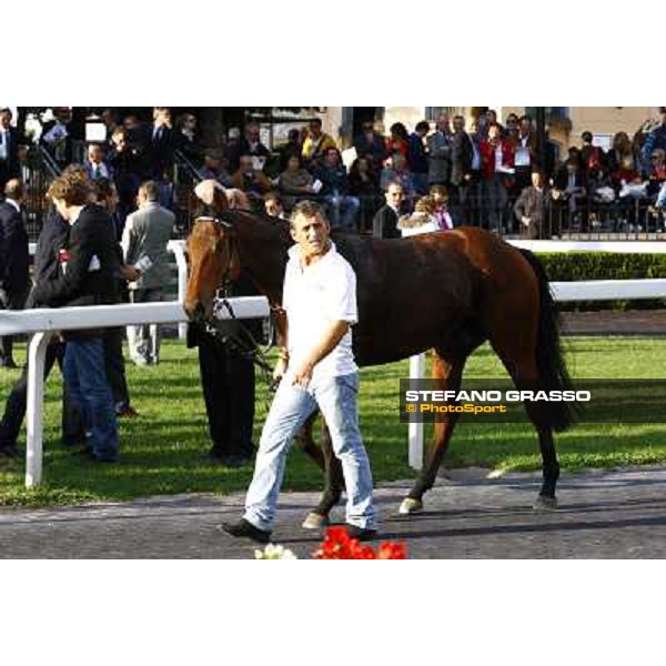 Dario Vargiu on Frankenstein wins the Premio Conte Felice Scheibler Rome, Capanelle racetrack, 24th oct. 2010 ph. Stefano Grasso