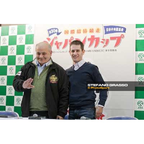 the trainer Vittorio Caruso and jockey Mirco Demuro during the press conference at Fuchu racecourse Tokyo, 25th nov. 2010 ph. Stefano Grasso