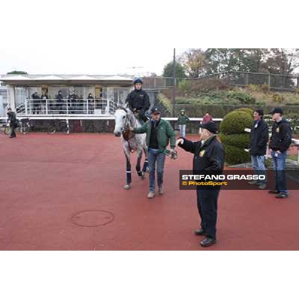 Morning trackworks at Fuchu racecourse - Voila Ici, Mirco Demuro, Vittorio Caruso and Luigi Rosa Tokyo, 26th nov. 2010 ph. Stefano Grasso