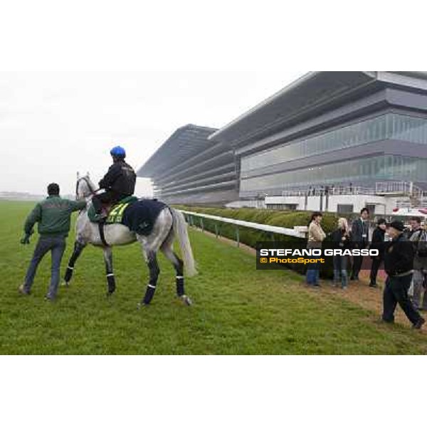 Morning trackworks at Fuchu racecourse - Voila Ici, Mirco Demuro, Vittorio Caruso and Luigi Rosa Tokyo, 26th nov. 2010 ph. Stefano Grasso