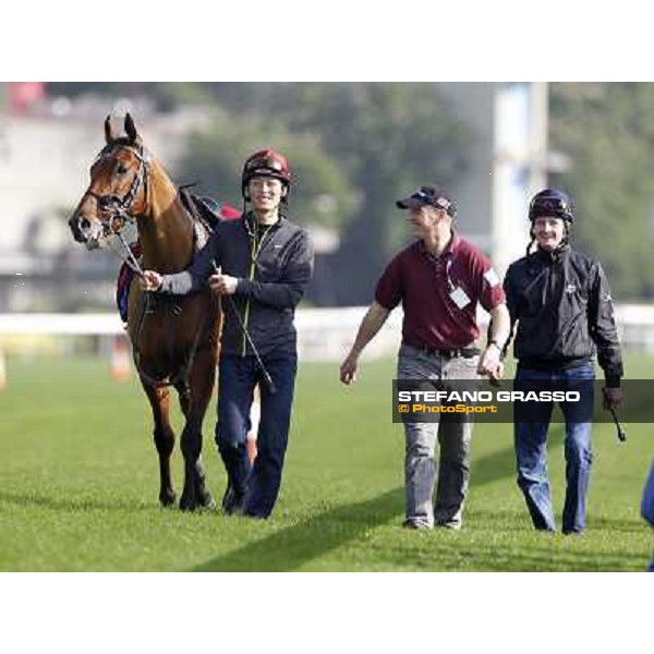 Morning trackworks at Sha Tin racetrack - Beethoven and his connection Hong Kong- Sha Tin, 8th dec. 2010 ph. Stefano Grasso