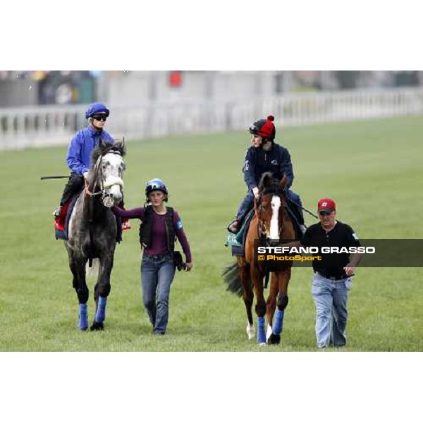 Morning track works at Sha Tin racecourse - Glass Harmonium and Ryan Moore on Crystal Capella Hong Kong- Sha Tin, 10th dec. 2010 ph. Stefano Grasso