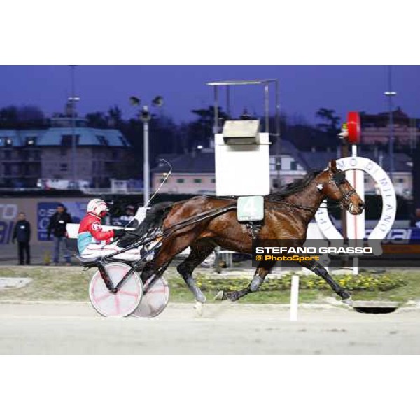 Pietro Gubellini with Revirade wins the Gran Premio Mario Locatelli Milan - San Siro racetrack, 23rd january 2011 ph. Stefano Grasso