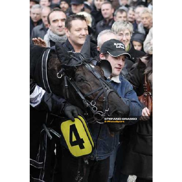 Eric Raffin with Rapid Lebel wins the Prix du Luxembourg Paris-Vincennes, 29th january 2011 ph. Stefano Grasso