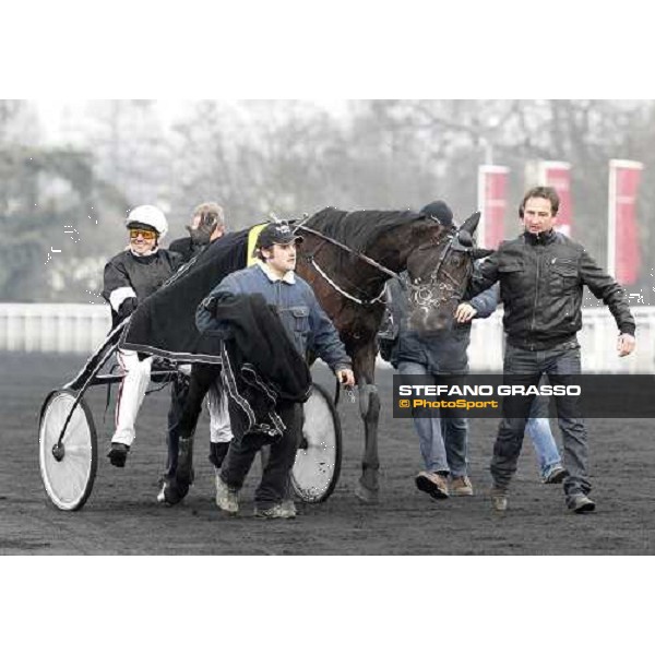 Eric Raffin with Rapid Lebel wins the Prix du Luxembourg Paris-Vincennes, 29th january 2011 ph. Stefano Grasso