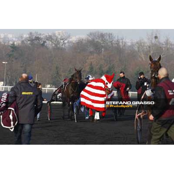 Grand Prix d\'Amerique 2011 - Frank Nivard with Ready Cash wins the Grand Prix d\'Amerique Paris-Vincennes, 30th january 2011 ph. Stefano Grasso