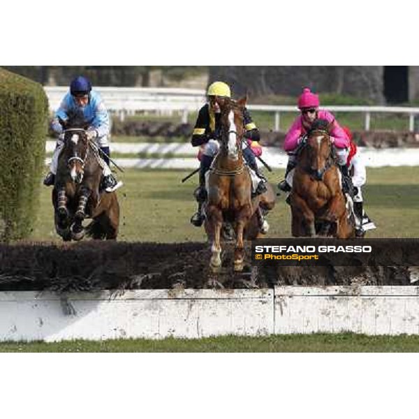 Dirk Fuhrmann on St Petersbourg wins the 122¡ Grande Steeple Chase di Roma - Mem.Gen.MArio Argenton Roma Capannelle, 12th febr. 2011 ph. Stefano Grasso