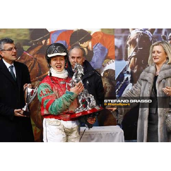 Irina Pockar with Le Pape wins the Trofeo Snai delle Stelle - \'Memorial Ada e Leandro Pantano\' Milan- San Siro racetrack, 20th february 2011 ph.Stefano Grasso - www.stefanograsso.com