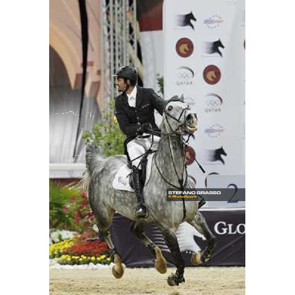 Sh Ali Bin Khalid Al Thani with Duhkan wins the Class 4 - Grand Prix at the Global Champions Tour Doha, 18th march 2011 ph.Stefano Grasso/GCT