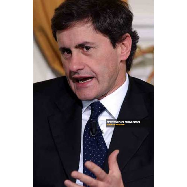 talkshow \'Imprenditoria e Sport\' Ministro delle Politiche Agricole, on. Gianni Alemanno Milan San Siro 17th october 2004 ph. Stefano Grasso