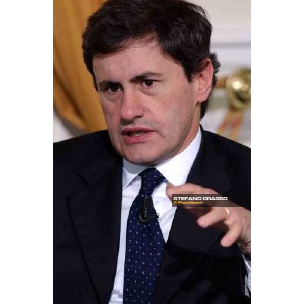 talkshow \'Imprenditoria e Sport\' Ministro delle Politiche Agricole, on. Gianni Alemanno Milan San Siro 17th october 2004 ph. Stefano Grasso