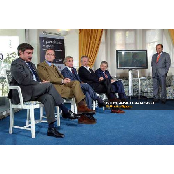talkshow \'Imprenditoria e Sport\' on. Mario Masini, (first from left) Milan San Siro 17th october 2004 ph. Stefano Grasso