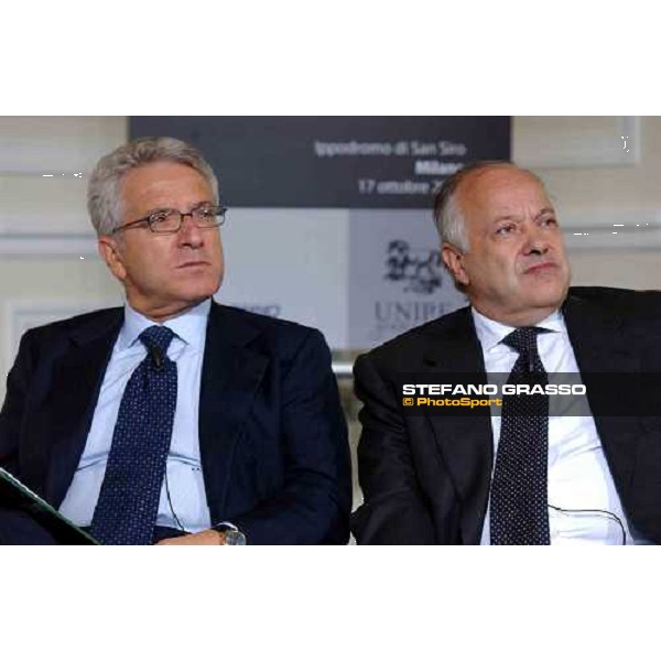 talkshow \'Imprenditoria e Sport\' dott. Antonio Matarrese, President of Unire and dott. Giuseppe Panzironi, Milan San Siro 17th october 2004 ph. Stefano Grasso