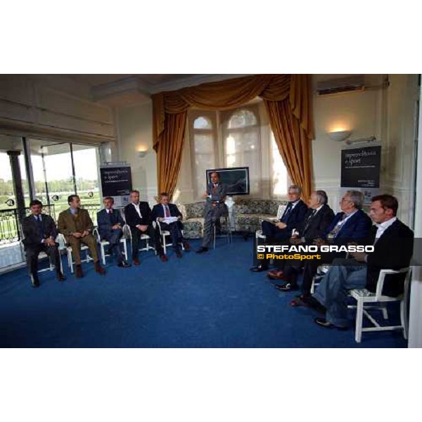 talkshow \'Imprenditoria e Sport\' Bruno Vespa presents the guests Milan San Siro 17th october 2004 ph. Stefano Grasso