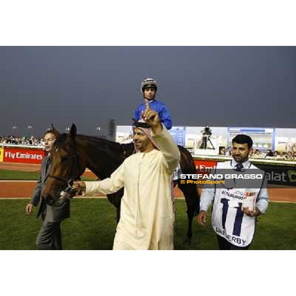 Mickael Barzalona on Khawlah after winning the UAE Derby Dubai - Meydan, 26th march 2011 ph.Stefano Grasso