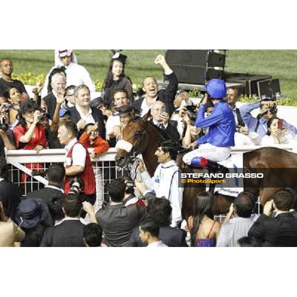 Frankie Dettori on Rewilding after winning the Dubai Sheema Classic Dubai - Meydan, 26th march 2011 ph.Stefano Grasso