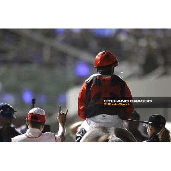 Felix Coetzee on Rocket Man after winning the Dubai Golden Shaheen Dubai - Meydan, 26th march 2011 ph.Stefano Grasso