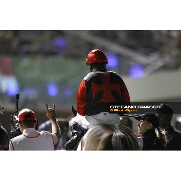 Felix Coetzee on Rocket Man after winning the Dubai Golden Shaheen Dubai - Meydan, 26th march 2011 ph.Stefano Grasso