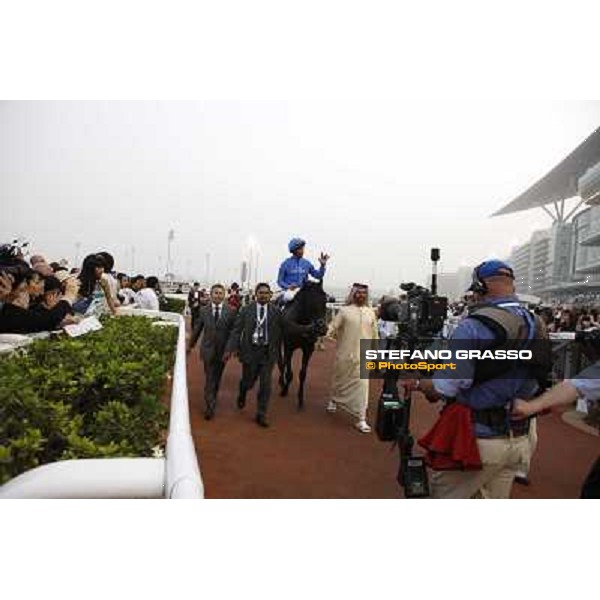 Frankie Dettori on Skysurfers after winning the Godolphin Mile Dubai - Meydan, 26th march 2011 ph.Stefano Grasso