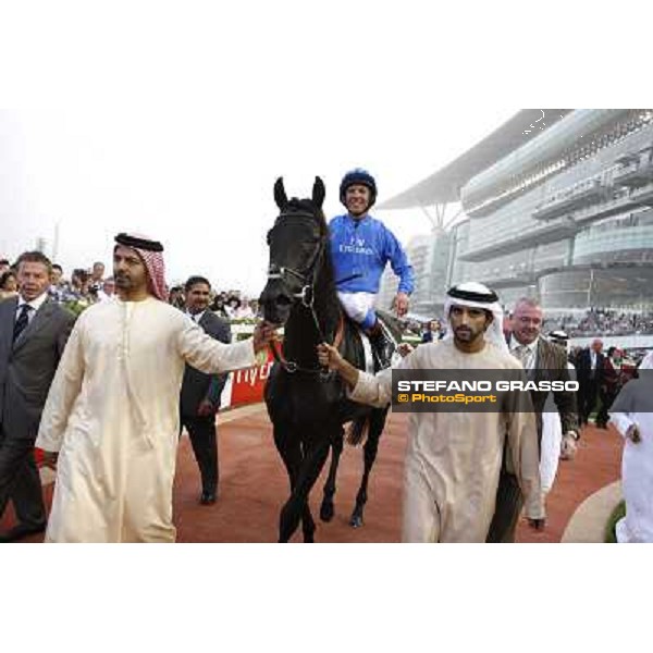 Frankie Dettori on Skysurfers after winning the Godolphin Mile Dubai - Meydan, 26th march 2011 ph.Stefano Grasso
