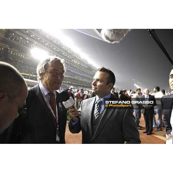 Luca Cumani interviwed after winning the Dubai Duty Free Dubai - Meydan, 26th march 2011 ph.Stefano Grasso