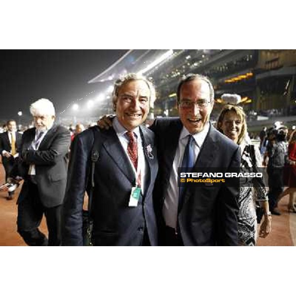 Dubai World Cup 2011 - Luca Cumani and Leonidas Marinopoulos after winning the Dubai Duty Free Dubai - Meydan, 26th march 2011 ph.Stefano Grasso
