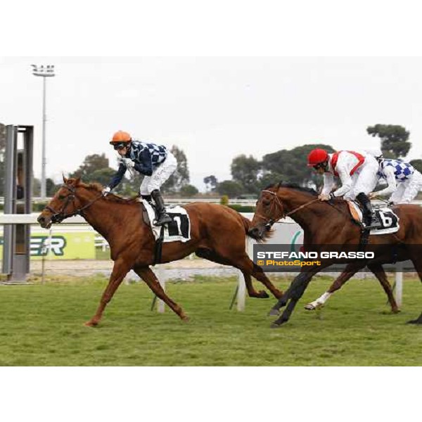 Salvatore Sulas on Al Rep wins the Premio Parioli beating Duchamp and The Confessor Rome, Capannelle racetrack, 17th april 2011 ph.Stefano Grasso