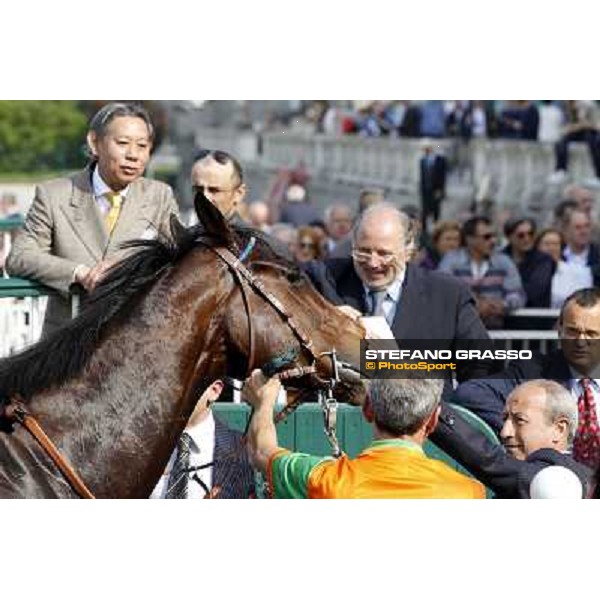 Sir Eagles and Antonio Marcialis after winning the Premio Certosa Milan- San Siro racetrack, 24th april 2011 ph.Stefano Grasso