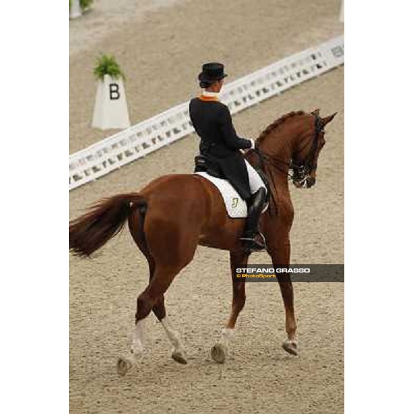 Isabelle Werth parades on Sarchmo after the 5th place in the Reem Acra Fei World Cup Dressage final Leipzig, 30th april 2011 ph.Stefano Grasso