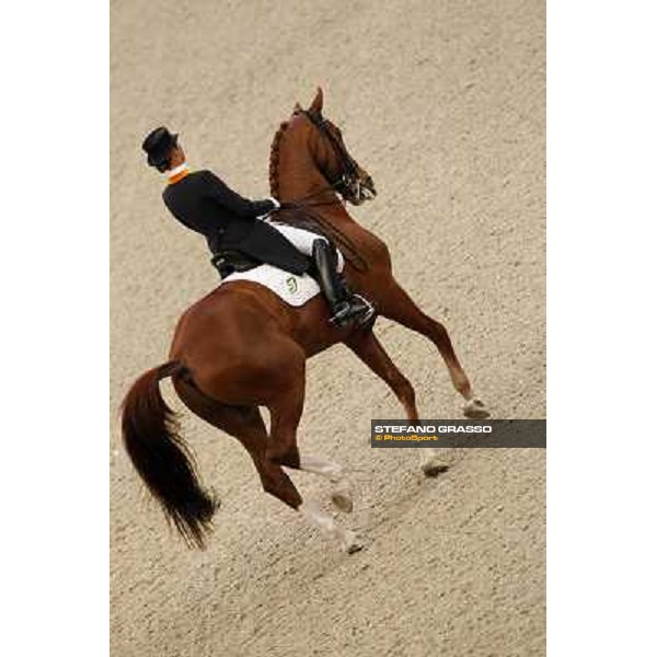 Isabelle Werth parades on Sarchmo after the 5th place in the Reem Acra Fei World Cup Dressage final Leipzig, 30th april 2011 ph.Stefano Grasso