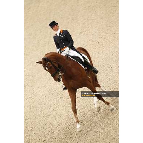 Isabelle Werth parades on Sarchmo after the 5th place in the Reem Acra Fei World Cup Dressage final Leipzig, 30th april 2011 ph.Stefano Grasso