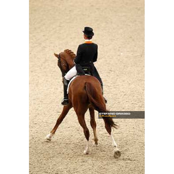 Isabelle Werth parades on Sarchmo after the 5th place in the Reem Acra Fei World Cup Dressage final Leipzig, 30th april 2011 ph.Stefano Grasso