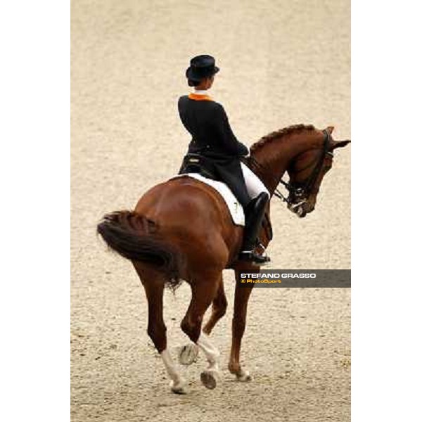 Isabelle Werth parades on Sarchmo after the 5th place in the Reem Acra Fei World Cup Dressage final Leipzig, 30th april 2011 ph.Stefano Grasso